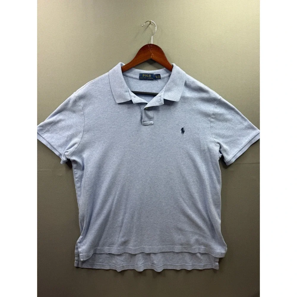 Polo Ralph Lauren Polo Shirt Mens Light Blue Short Sleeve‎ Classic Fit XL